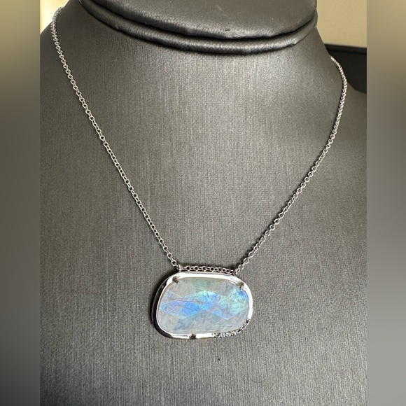 adornia Jewelry - Adornia Moonstone & White Topaz Pendant